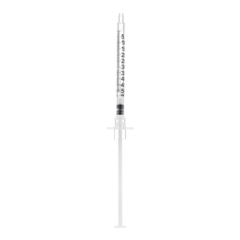 BX/100 - SOL-CARE 0.5ml Insulin Safety Syringe w/Fixed Needle 30G*8mm (U-100 Insulin Only)