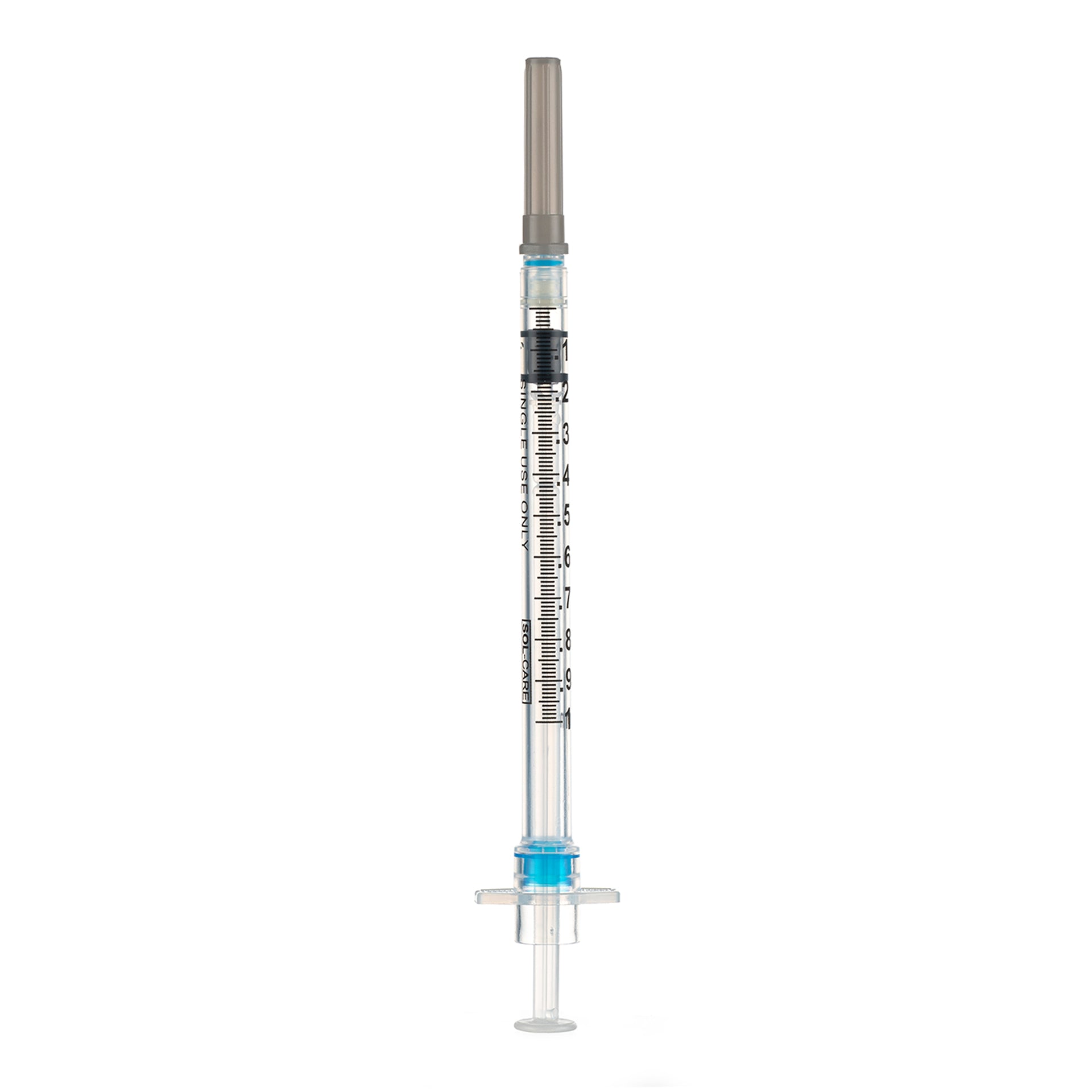 BX/100 - SOL-CARE 1ml TB Safety Syringe w/Fixed Needle 27G*1/2
