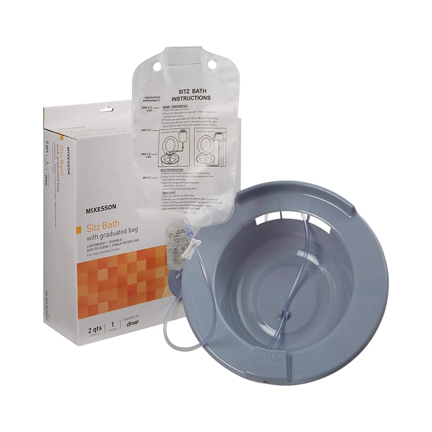 Sitz Bath 2000ml Bag & 60" Tubing Gold Polypropylene - Ea/1 - Home Health Store Inc