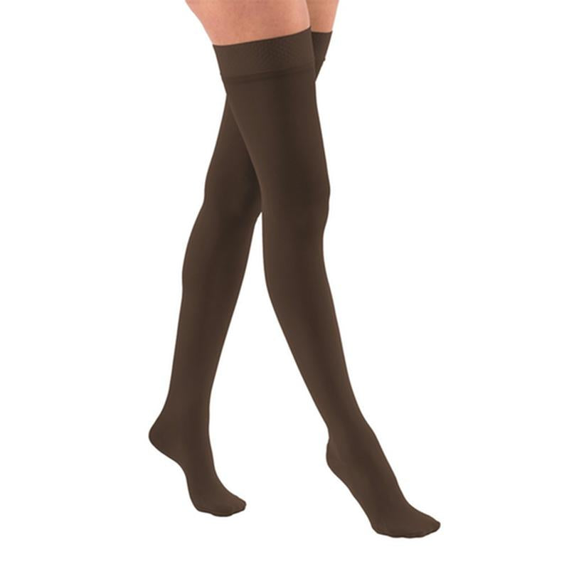 Pr/1 Jobst Ultrasheer Women, Thigh High W/Sil Dot Bandd, 15-20Mmhg, Lg, Classic Black, Closed Toe