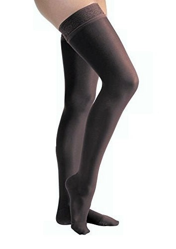 Pr/1 Jobst Ultrasheer Women, Thigh High Petite W/Sil Lace Band, 20-30Mmhg, Xl, Black, Closed Toe