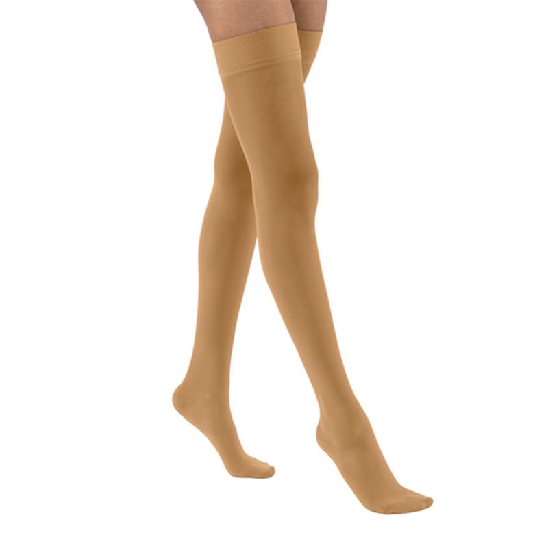 Pr/1 Jobst Ultrasheer Women, Thigh High W/Sil Dot Band, 20-30Mmhg, Md, Sun Bronze, Closed Toe