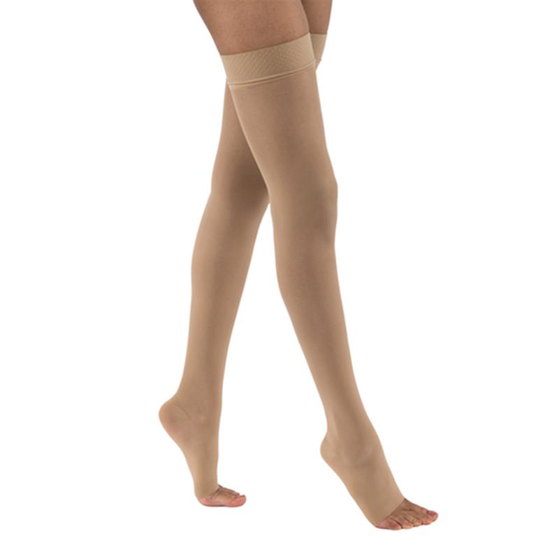 Pr/1 Jobst Ultrasheer Women, Thigh High Petite W/Sil Dot Band, 20-30Mmhg, Xl, Natural, Open Toe