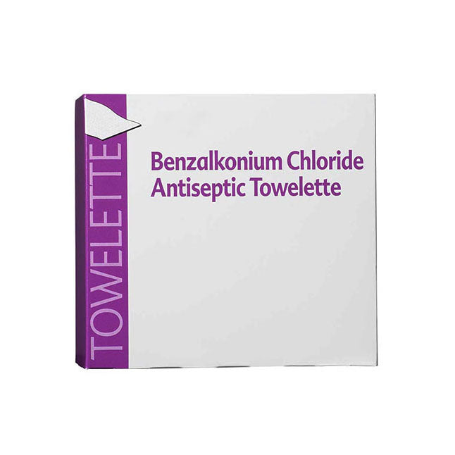 BZK Antiseptic Towelettes 8" x 5" – Box of 100