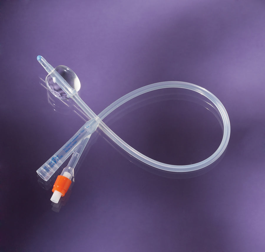 100% Silicone 2-Way Foley Catheter – 10 Fr, 5 cc (Box of 10)
