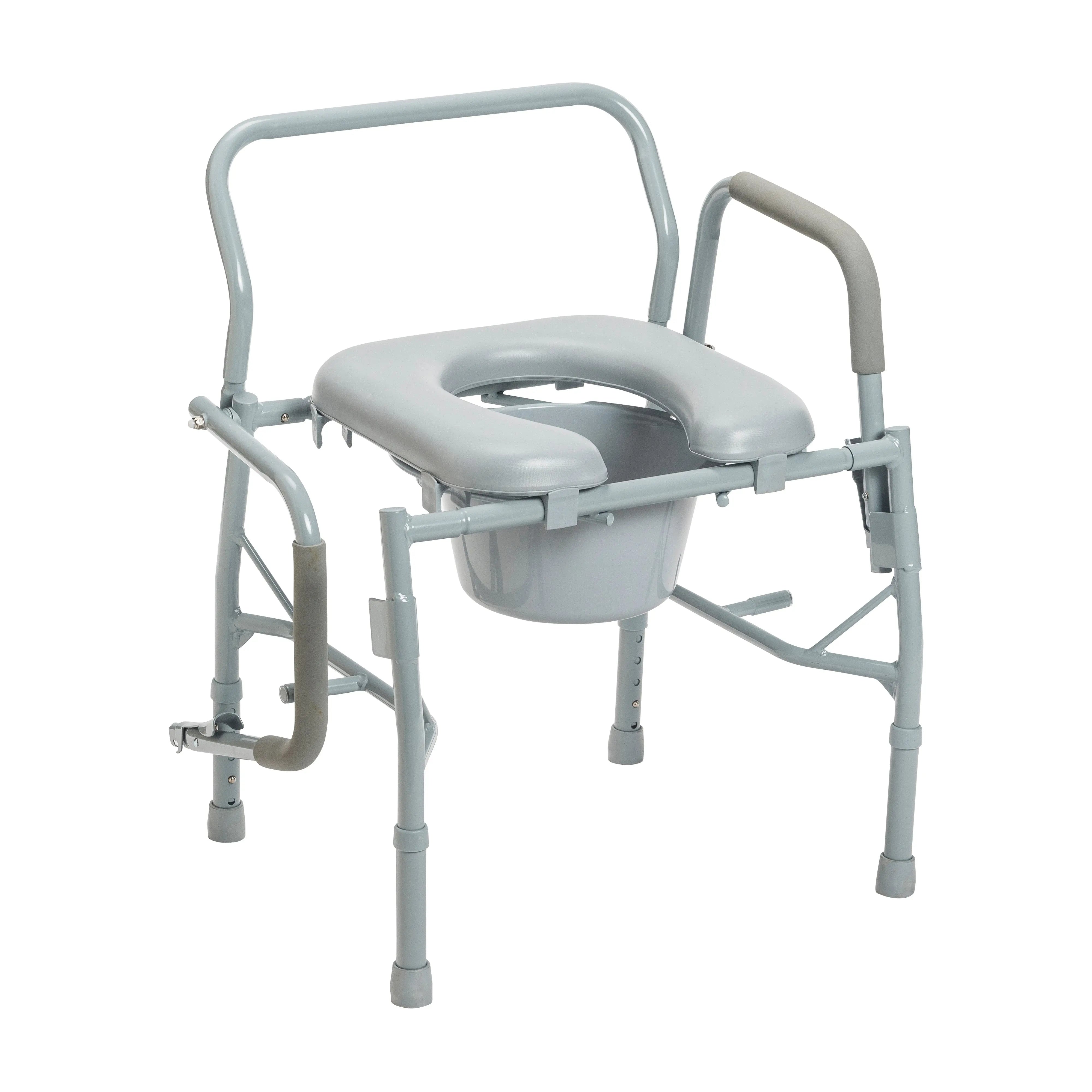 Steel Drop Arm Bedside Commode with Padded Seat & Arms - Home Health Store Inc