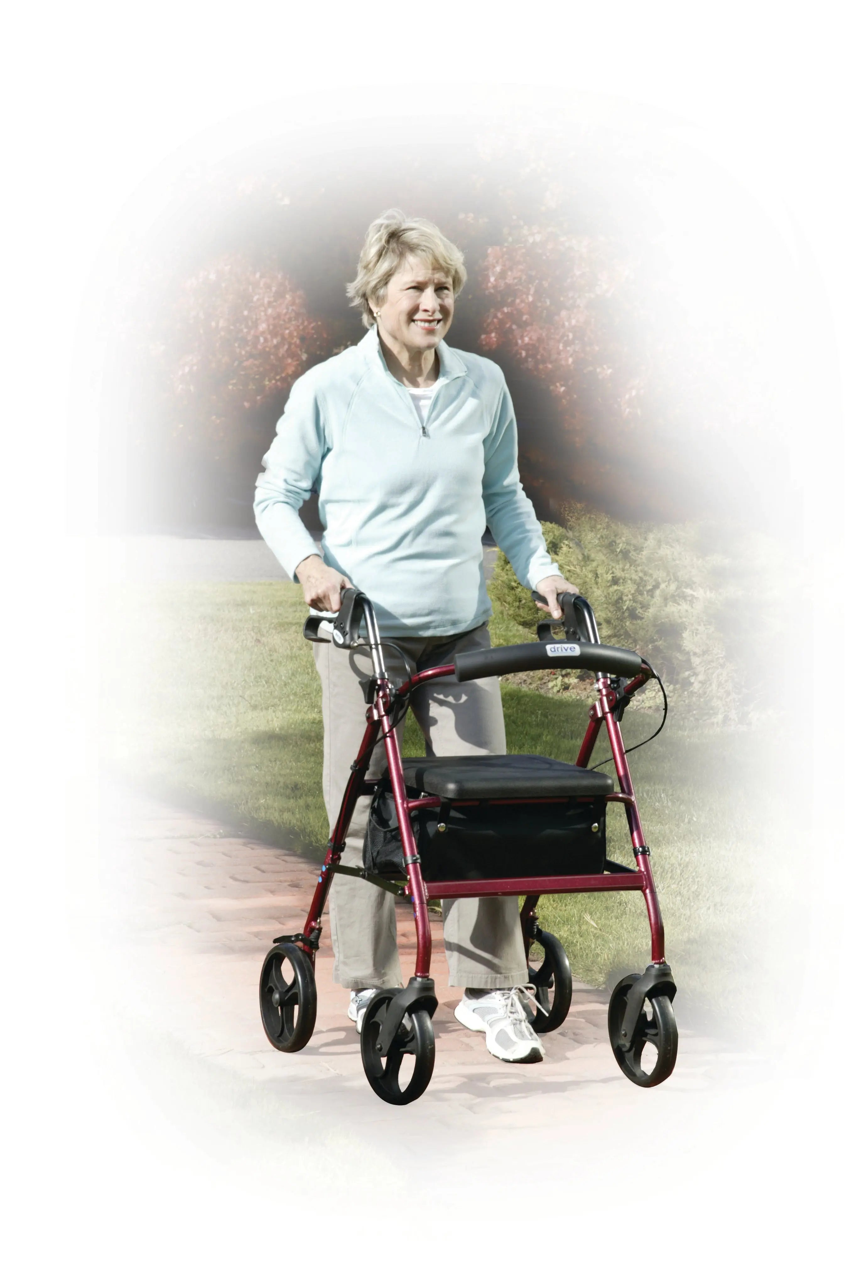 Aluminum Rollator Rolling Walker with Fold Up and Removable Back Support and Padded Seat - Home Health Store Inc
