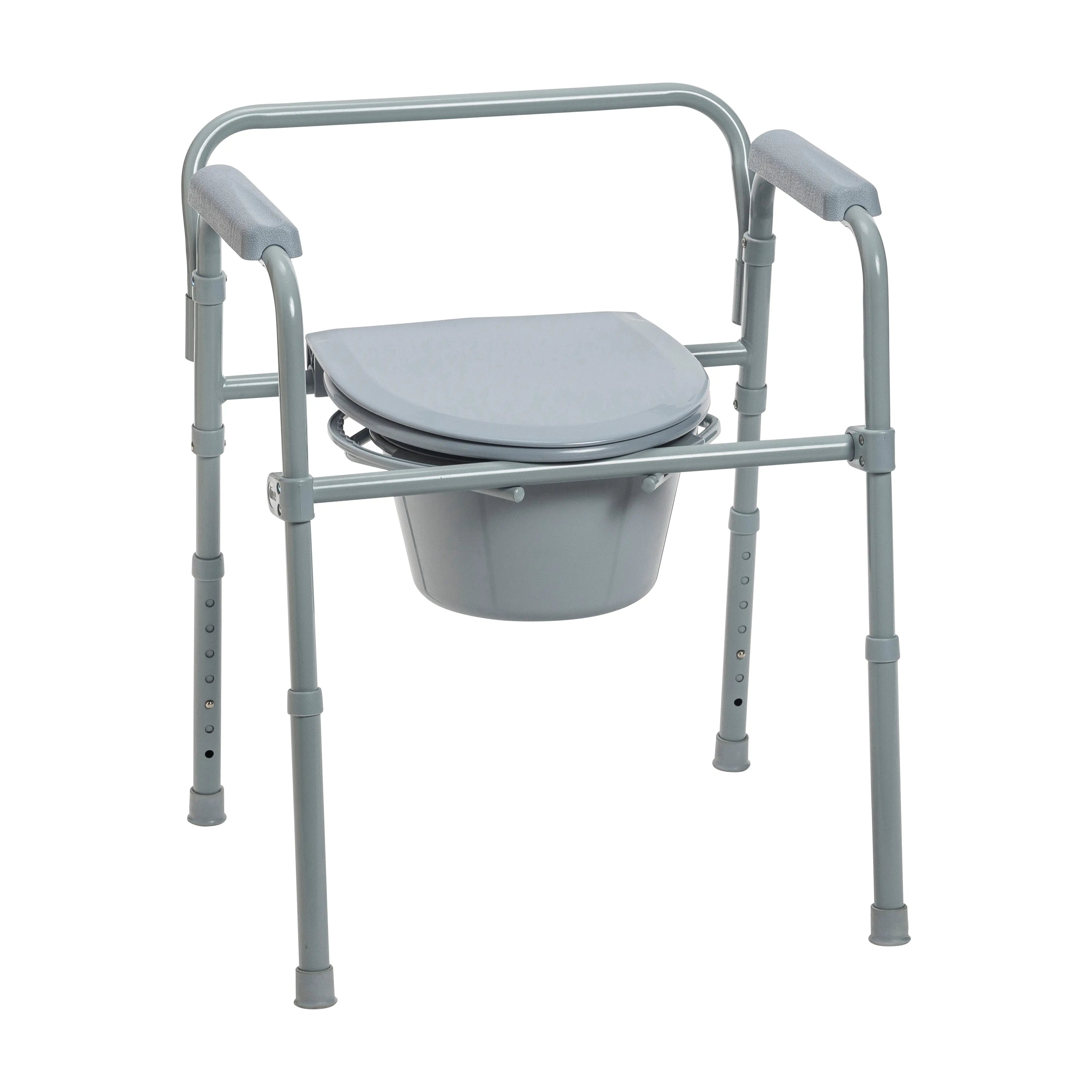 Steel Folding Deep Seat Bedside Commode - Home Health Store Inc