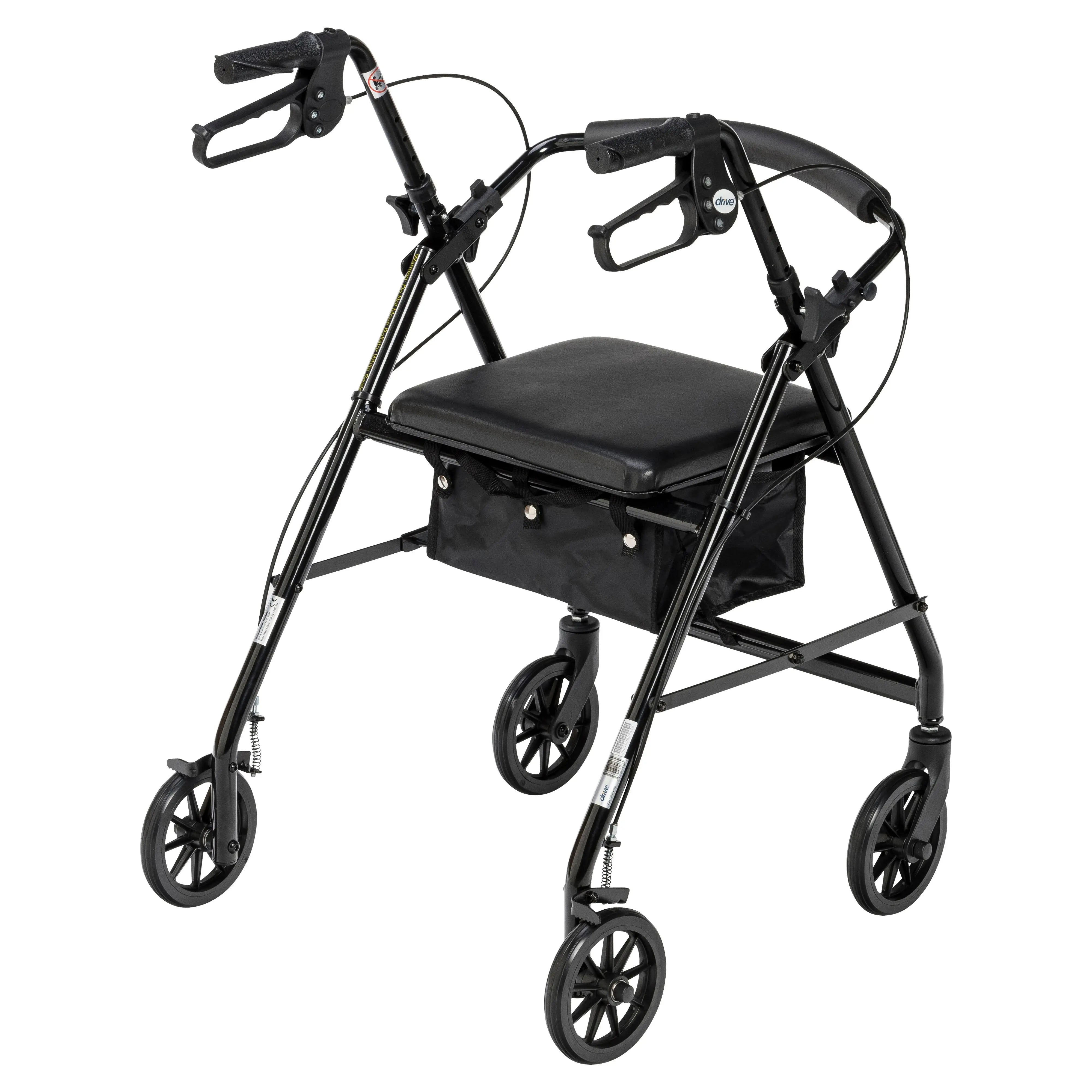 Rollator Rolling Walker with 6" Wheels, Fold Up Removable Back Support and Padded Seat - Home Health Store Inc