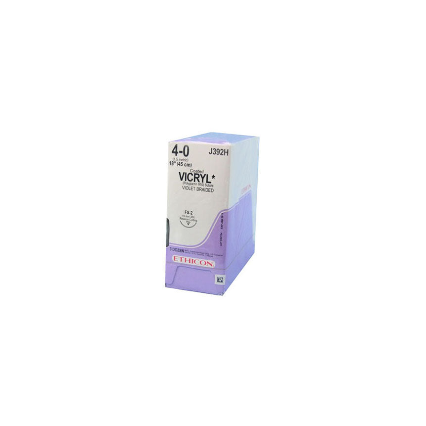 SUTURE CUTICULAR FS-2 SZ4 18IN COATED VICRYL VIO BRD 36EA/CA