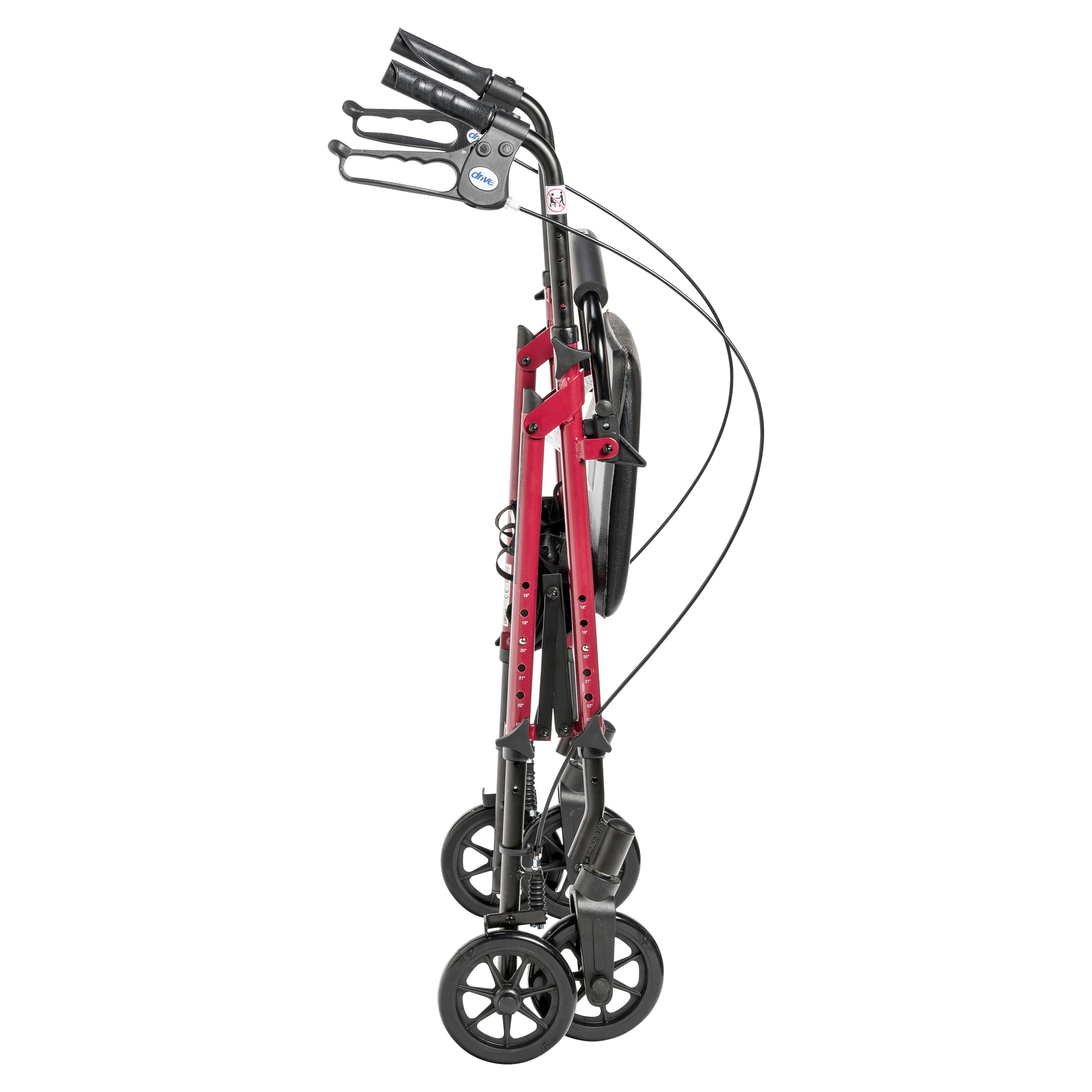 Adjustable Height Rollator Rolling Walker with 6" Wheels