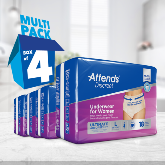 Attends Discreet Women's Underwear, Large