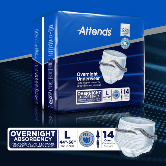 Attends Overnight Underwear, Large