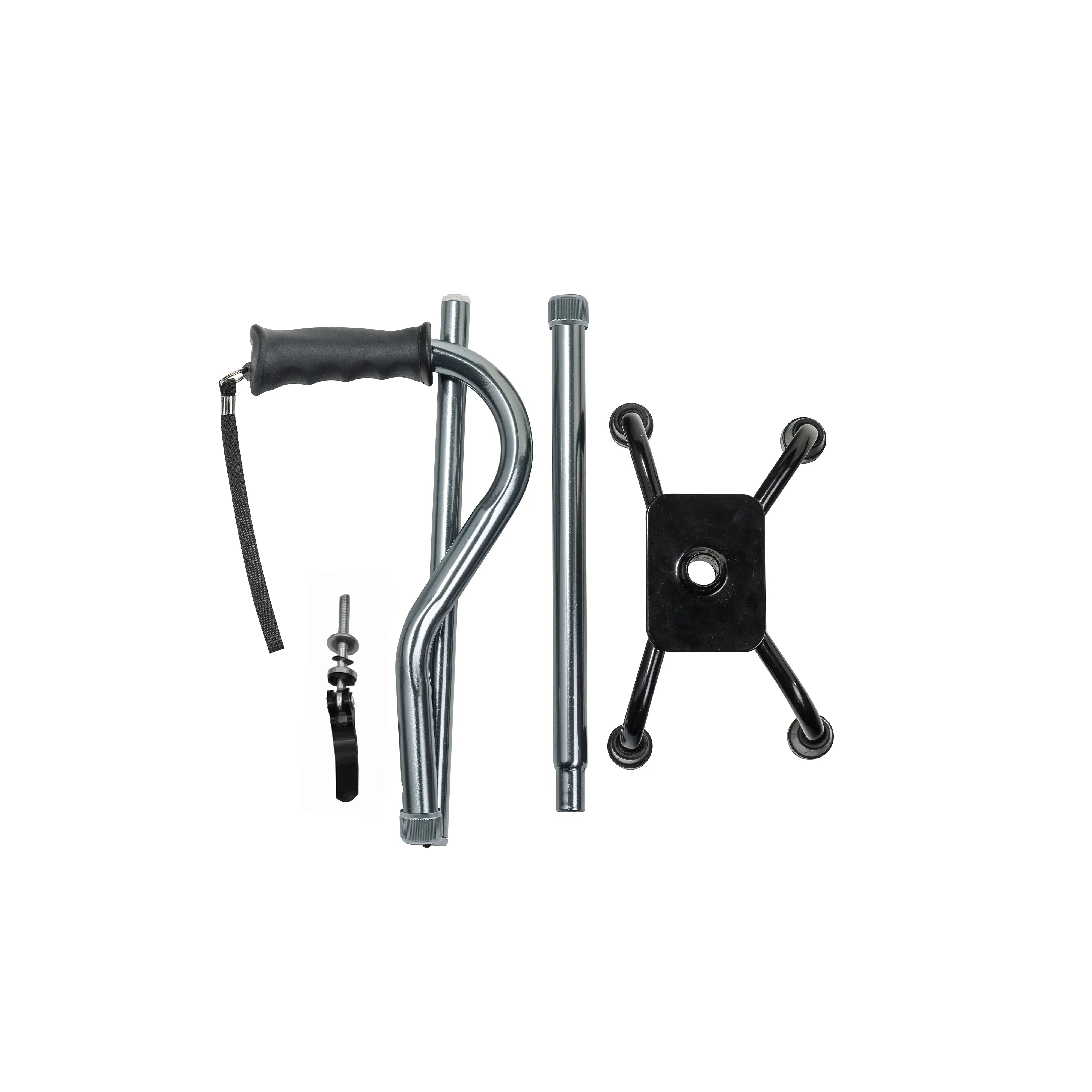 Folding Quad Cane, Small Base, Charcoal - Home Health Store Inc