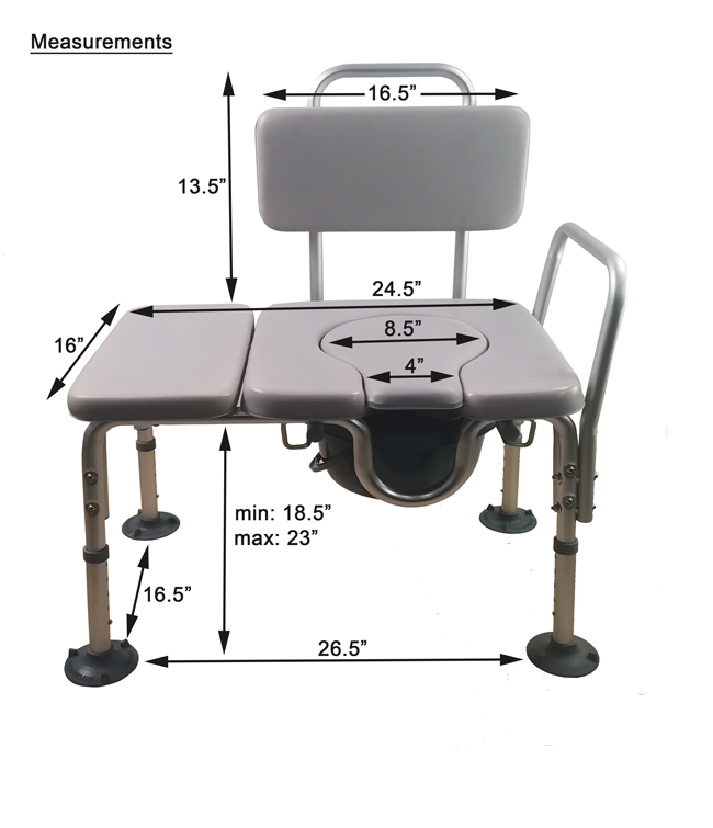 MOBB Padded Transfer Commode Chair