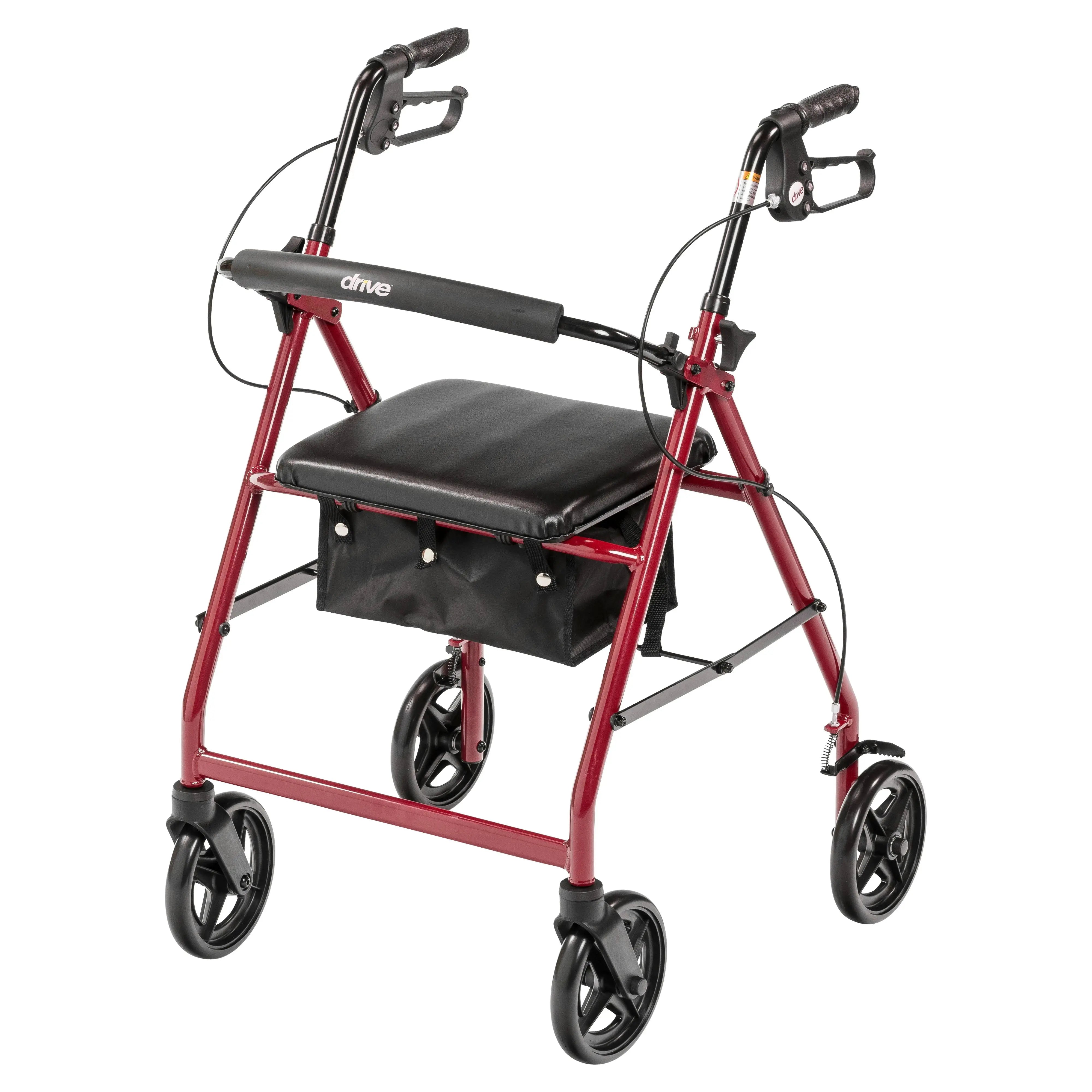 Aluminum Rollator Rolling Walker with Fold Up and Removable Back Support and Padded Seat - Home Health Store Inc