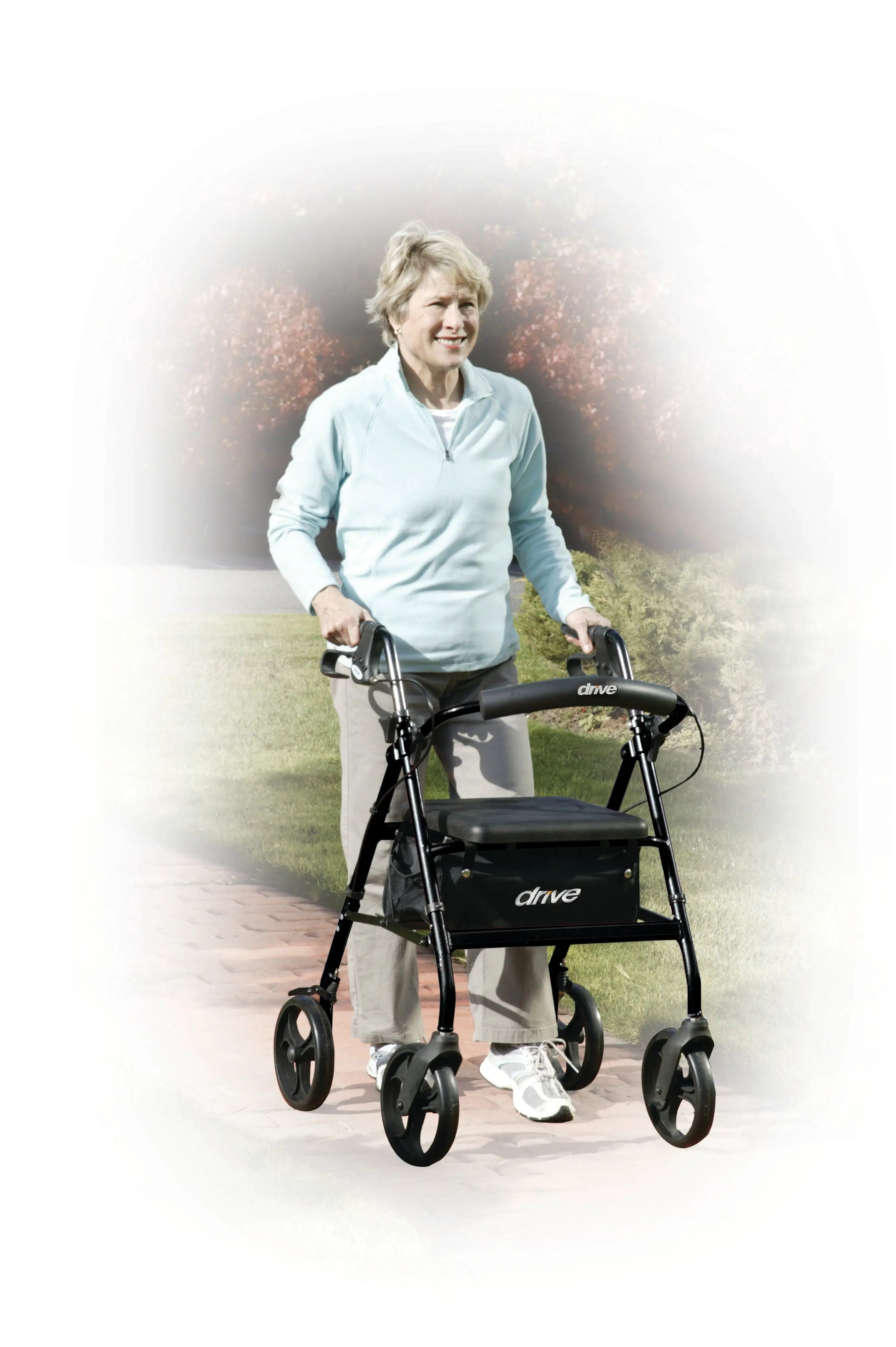 Rollator Rolling Walker with 6" Wheels, Fold Up Removable Back Support and Padded Seat - Home Health Store Inc