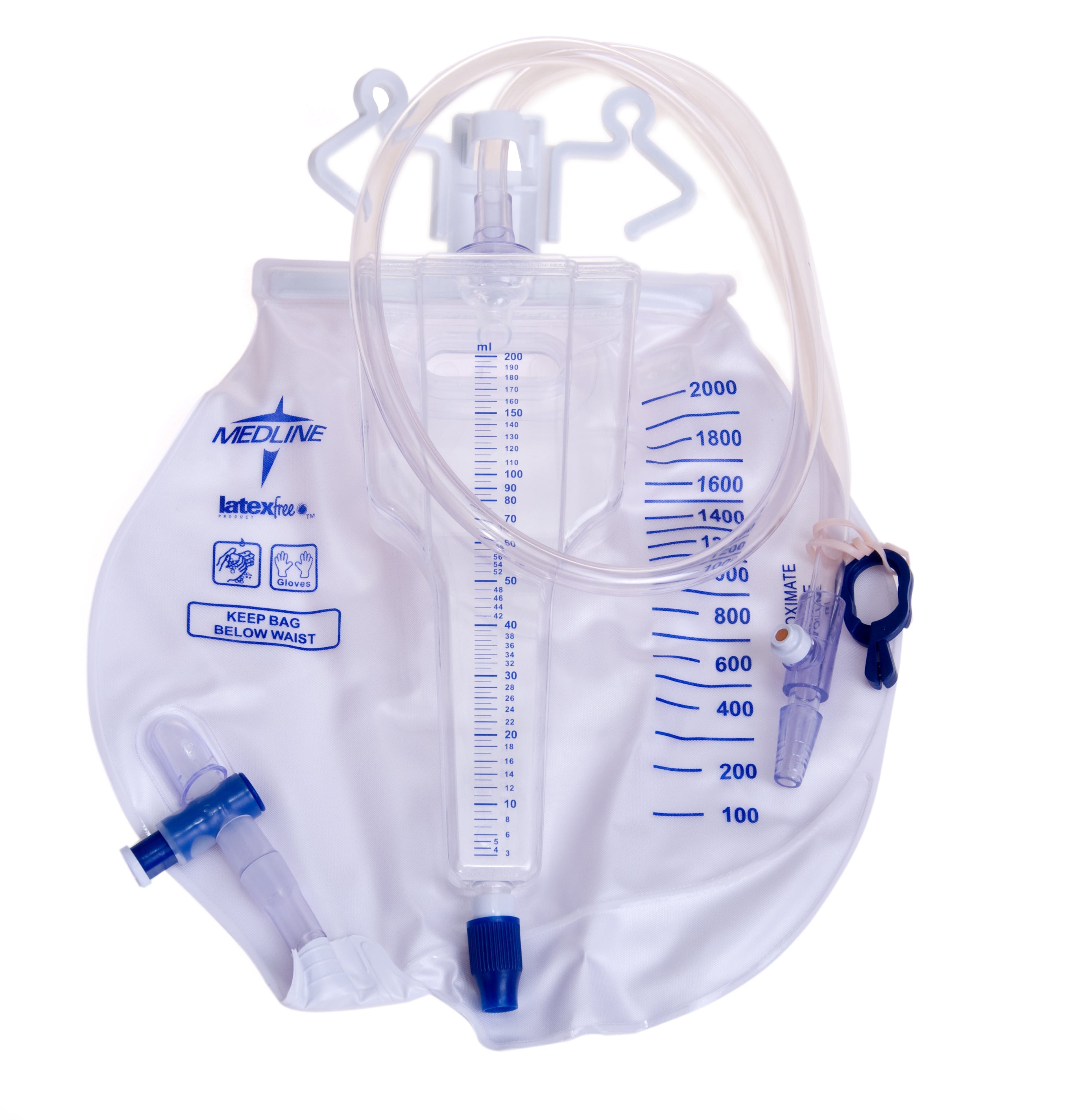 Medline Urinary Drain Bag with Anti Reflux and Metal Clamp 4000ml (1 Each)