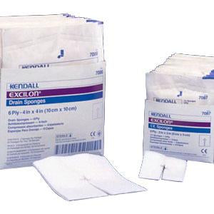 KND 7086 BX/25 KENDALL EXCILON DRAIN, TRACHEOTOMY SPONGE, 6-PLY 4X4