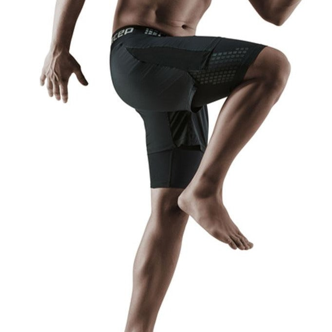 Hotfiary Men's Compression Pants with Shorts 2 in 1 Running Gym