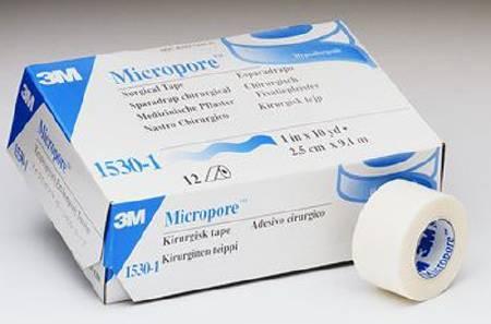 3M 1530-1 BX/12 TAPE MICROPORE 1IN X 10YD WHITE