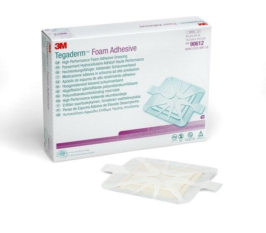 3M 90612 BX/10 TEGADERM FOAM DRESSING ADHESIVE, ADHESIVE WRAP (SQUARE) INNER DIAMETER:4IN X 4IN,OUTER DIAMETER:5-5/8"X 5-5/8"