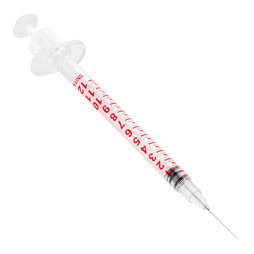 BX/100 - SOL-VET 0.3ml U-40 Insulin Syringe w/Fixed Needle 30G*1/2 (half unit markings)(PE Bag) (ANIMALS ONLY)