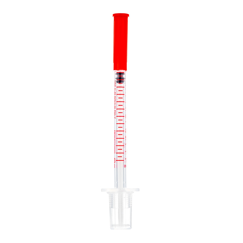 BX/100 - SOL-VET 0.3ml U-40 Insulin Syringe w/Fixed Needle 30G*1/2 (half unit markings)(PE Bag) (ANIMALS ONLY)