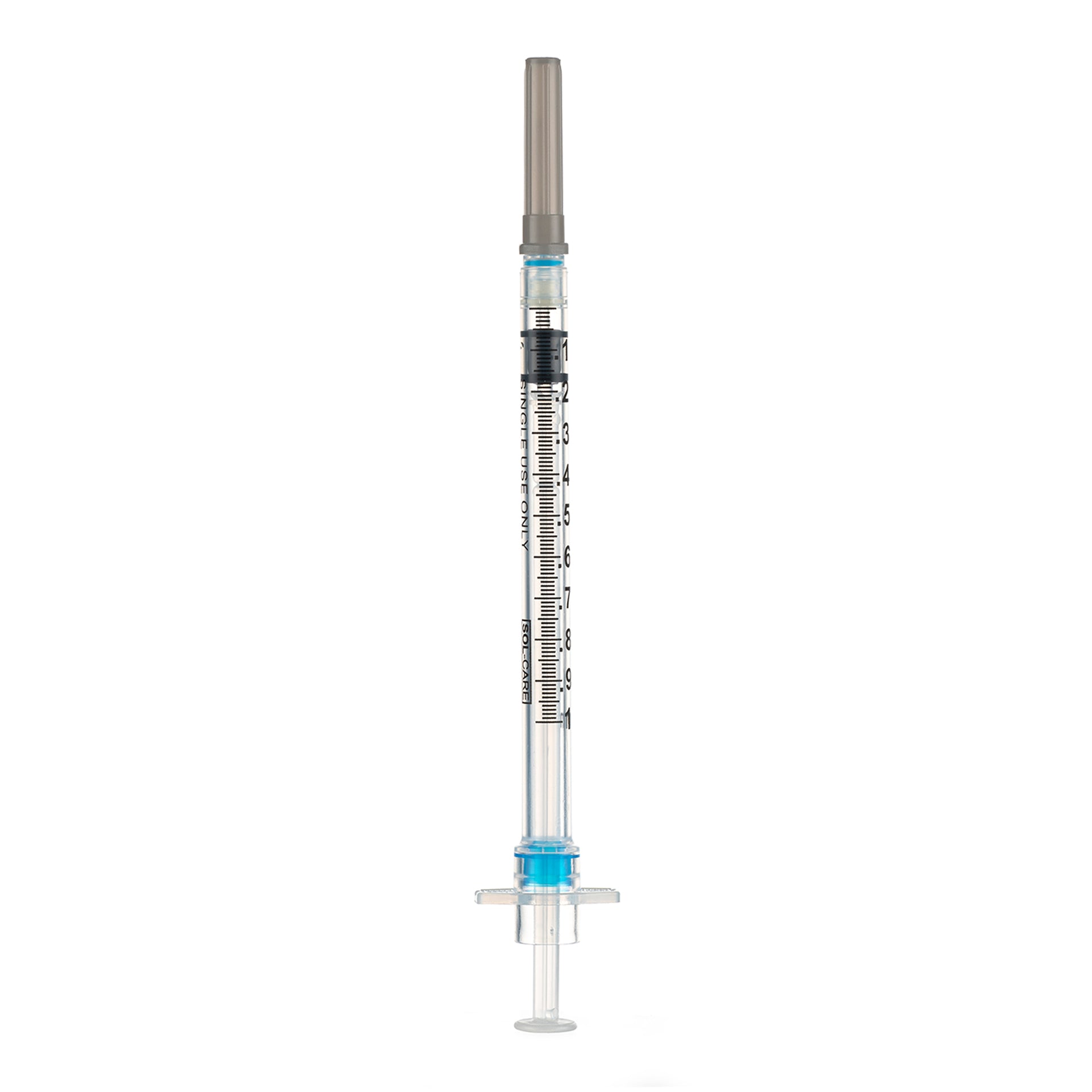 BX/100 - SOL-CARE 1ml TB Safety Syringe w/Fixed Needle 27G*1/2