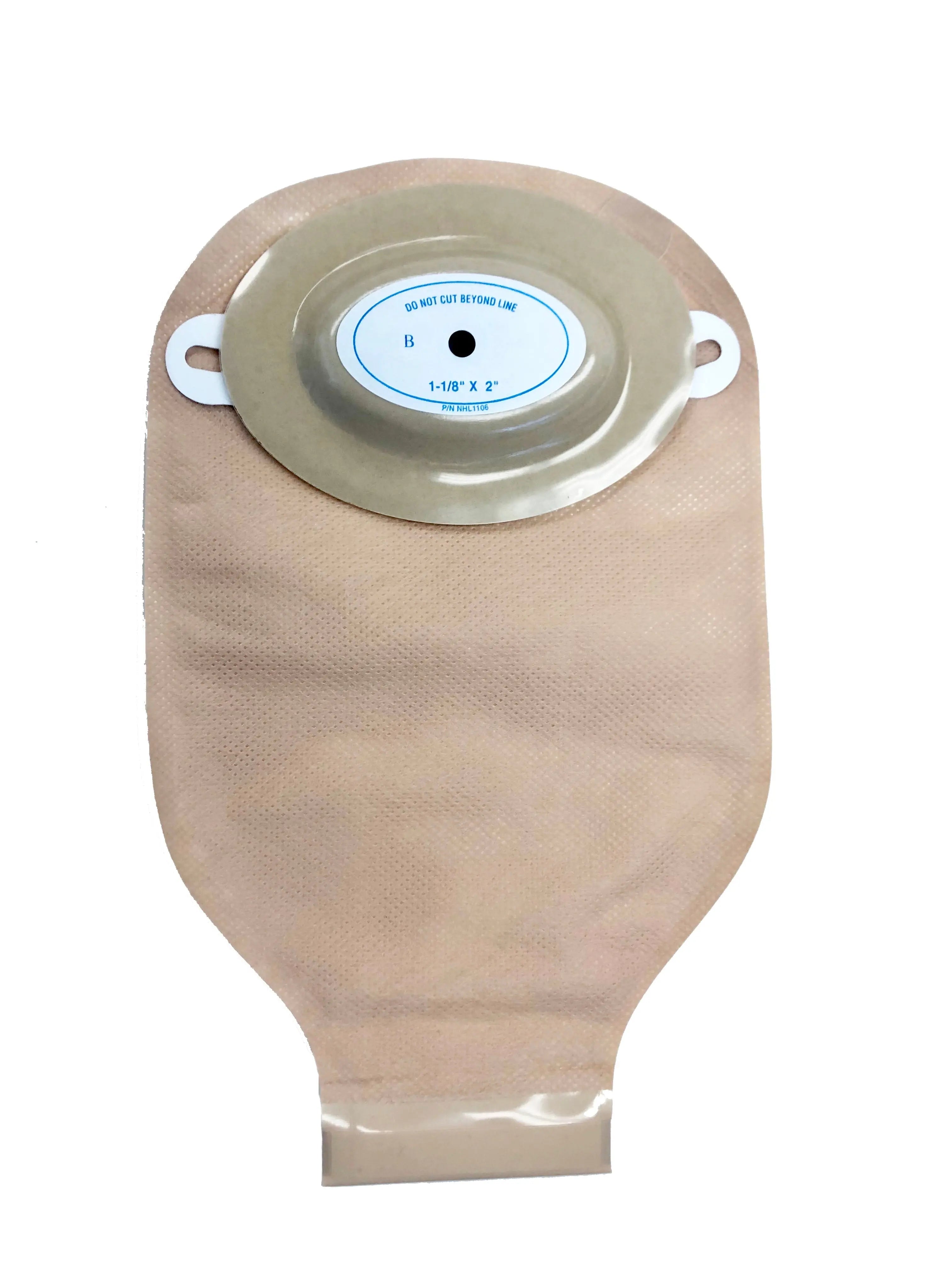 Nu-Flex Post-Op 24oz Drainable Pouch W/ Roll-Up Closure A(3/4" X 1 1/2") Oval Adhesive Foam Pad W/ Convex - Box Of 10 - Home Health Store Inc