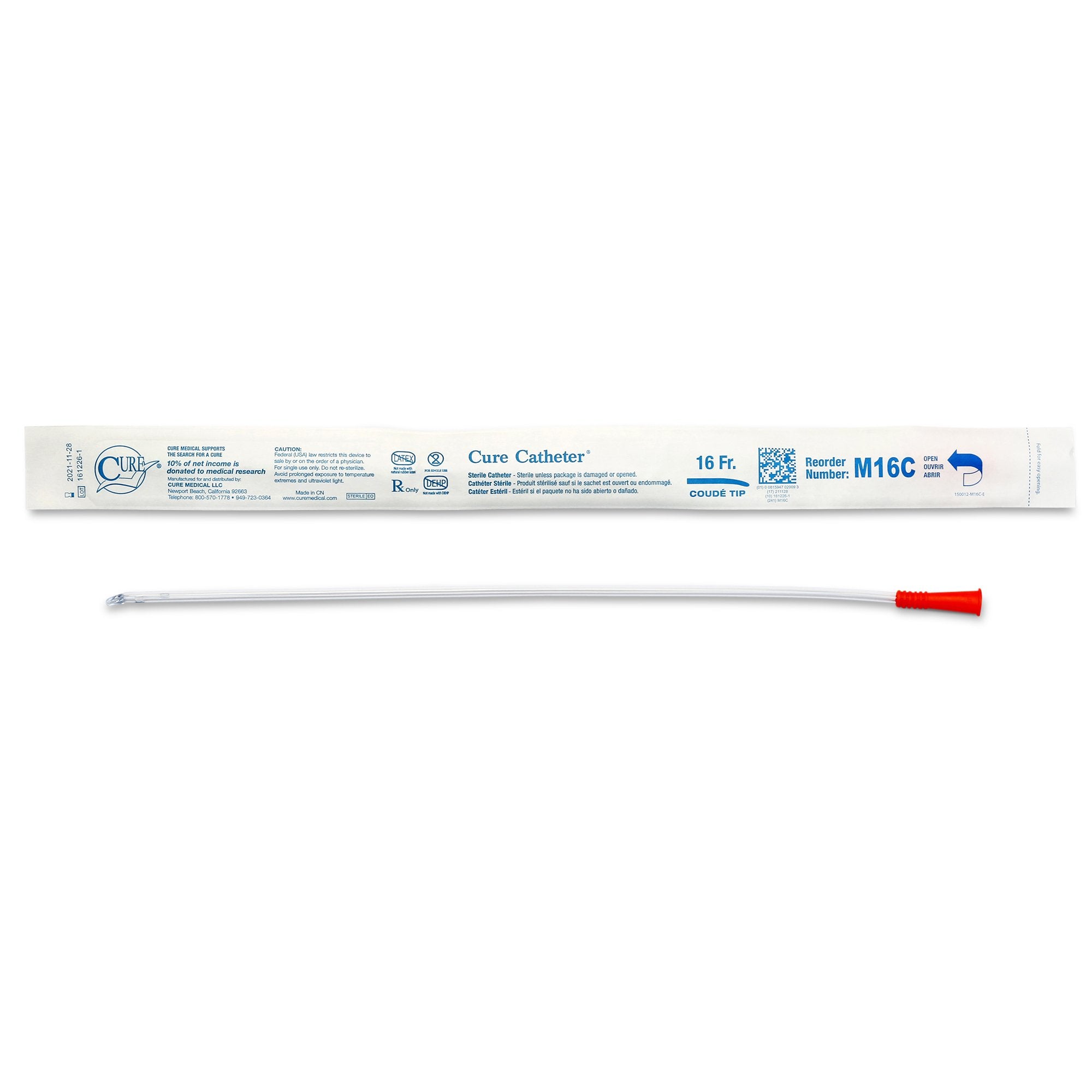 Cure Catheter Coude Tip, Box of 30