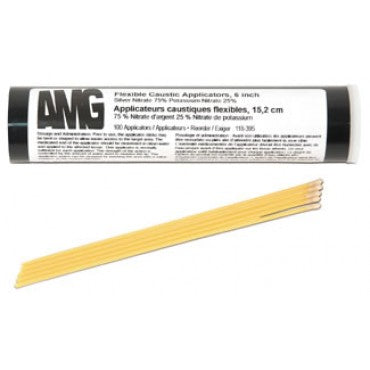 Flexible Caustic Applicators, 6 in (15.2 cm), 75% Silver Nitrate / 25% Potassium Nitrate (Tube of 100)