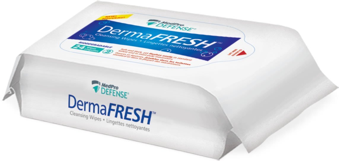 AMG 760-070 (CS/24) PK/24  DERMAFRESH FLUSHABLE WIPES (9" X 12")