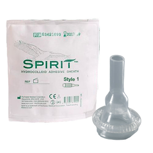 Spirit Male External Catheter – Sheath Style, Size 1 (25 mm), Small (Case of 30)