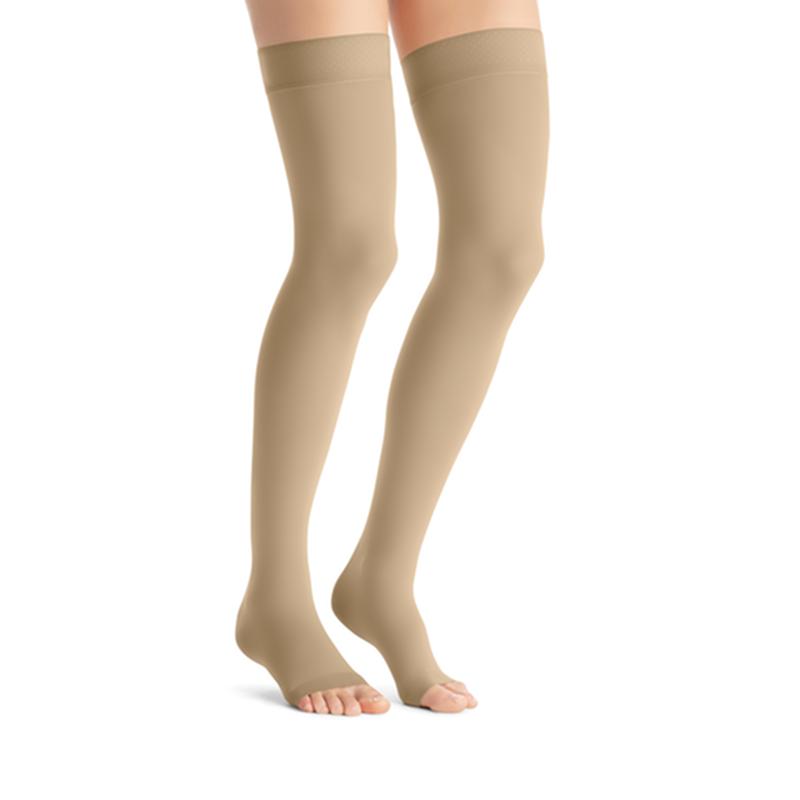 Pr/1 Jobst Opaque Women, Thigh High Petite W/Sil Dot Band, 30-40Mmhg, Xl, Natural, Closed Toe