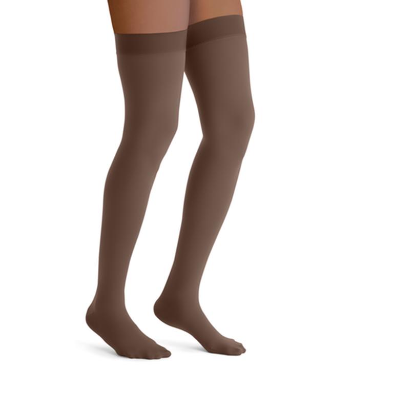 Pr/1 Jobst Opaque Women, Thigh High W/Sil Dot Band, 30-40Mmhg, Xl, Espresso, Closed Toe