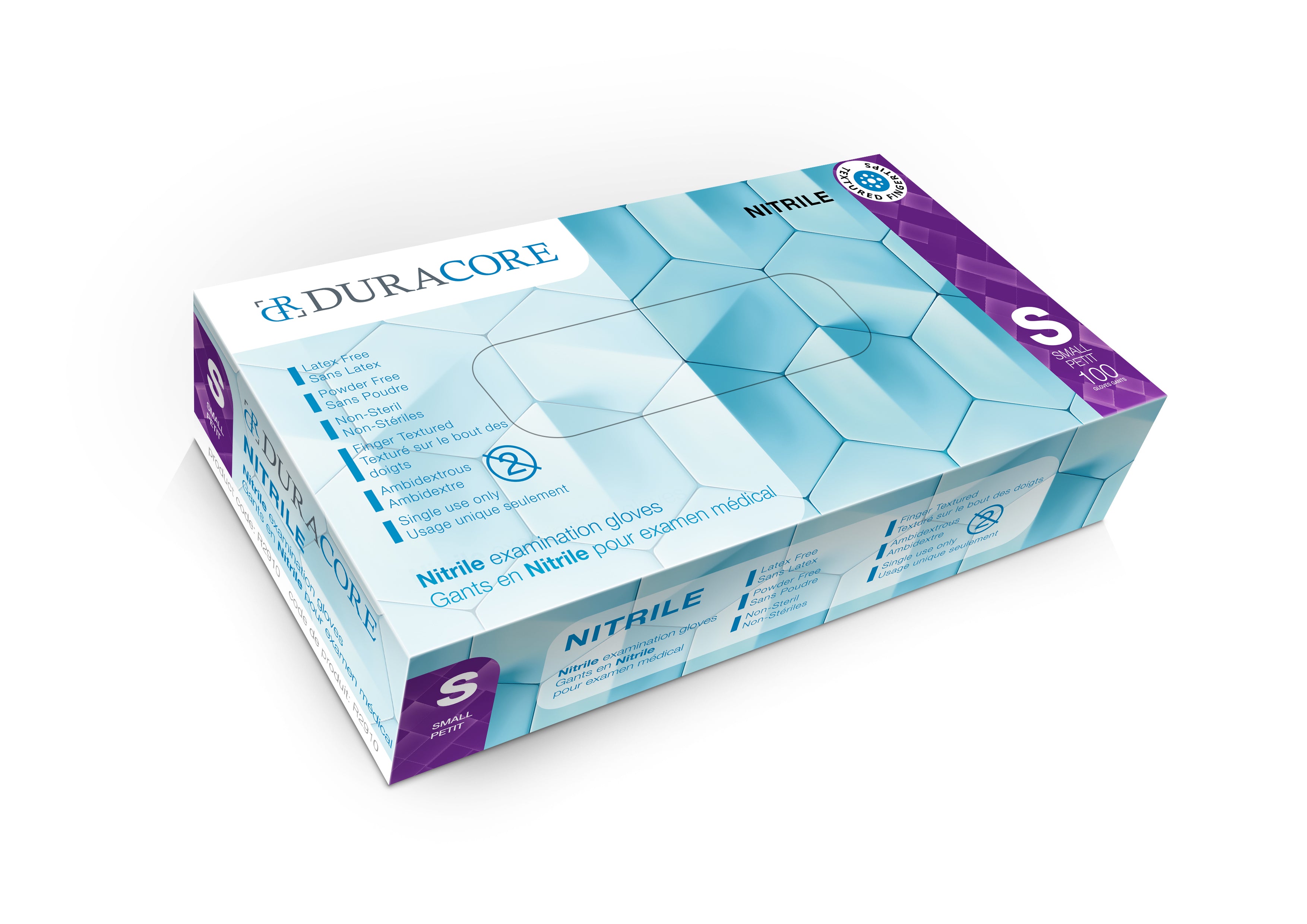 Duracore Nitrile Examination Gloves – Small, 4.2 Mil, Powder-Free (Box of 100)