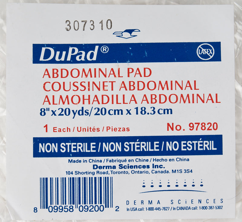 DuPad Abdominal Pad – 8" x 20 yds, Non-Sterile (Pack of 1)