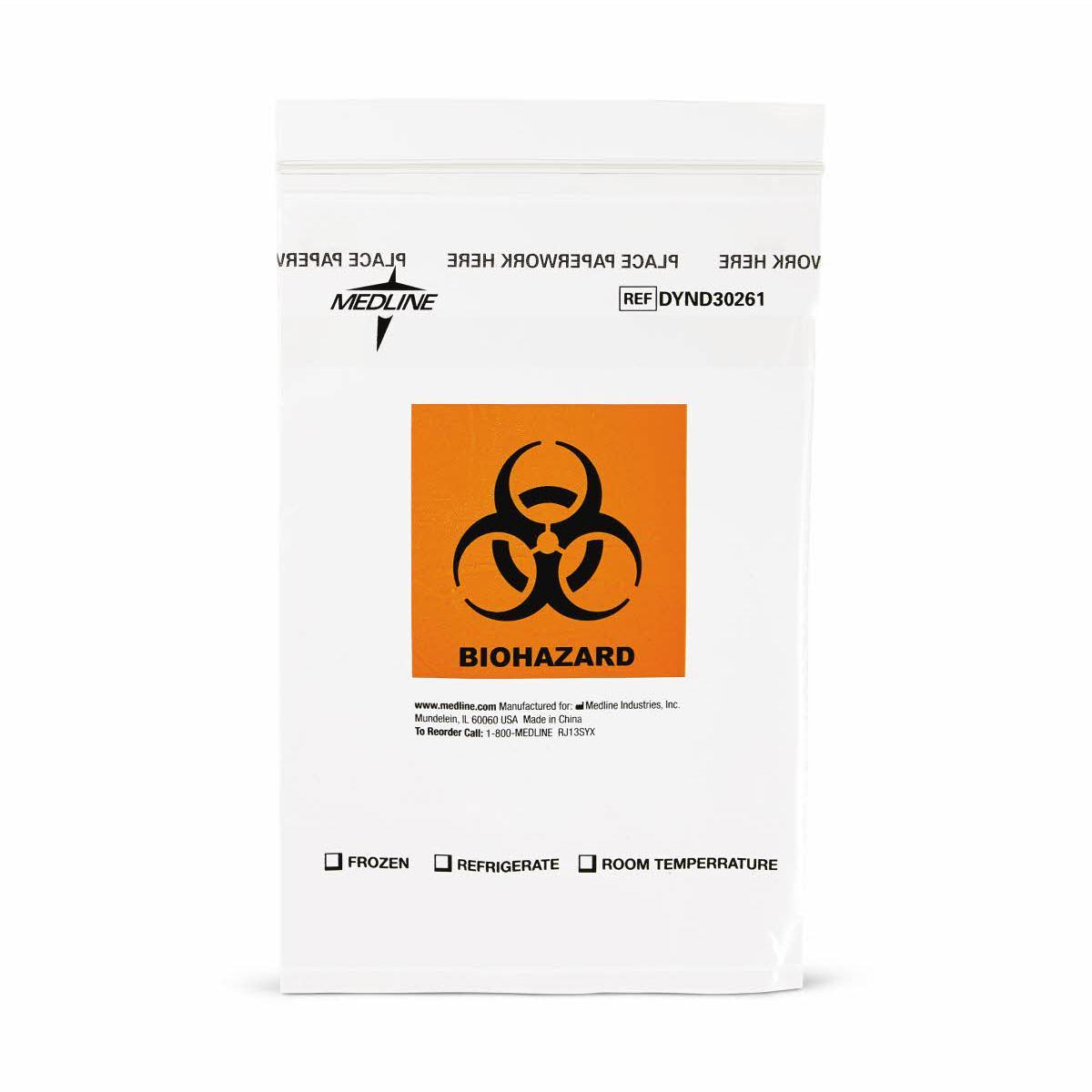 DYND 30261 CS/1000 ZIP-STYLE BIOHAZARD SPICIMEN BAGS 6" X 9"