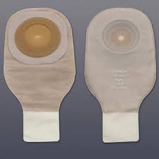 BX/5 Premier CeraPlus Convex One-Piece Drain Pouch – Tape Border, Lock ’n’ Roll, Filter, Pre-Cut 3/4" (Beige)