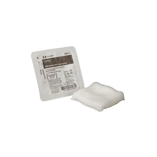 KND 2539 TR/10 CURITY GAUZE SPONGE, 12 PLY, ANTIMICROBIAL,  4" X 4"