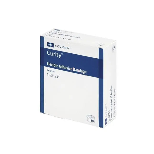 KND 44106 BX/30 CURITY ADHESIVE FABRIC KNUCKLE BANDAGE, 1 1/2IN X 3IN X 7/8IN