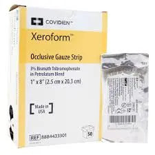 KND 8884433301 BX/50 XEROFORM PETROLATUM GAUZE, 1IN X 8IN,  STERILE, NON-ADHERENT