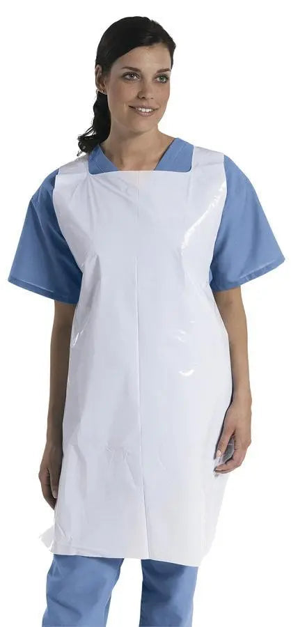 MDL 24272 BX/100 APRON PLASTIC 24"x42" TIE-BACK DISPOSABLE LATEX-FREE