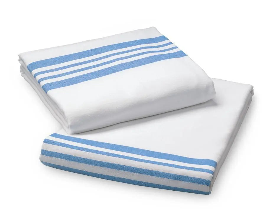 MDL MDTFB4B20BL CS24  BLANKET SPREAD FLANNEL,BLUE STRIPPED,2LBS,55%COTTON/45%POLYESTER (HOSPITAL)