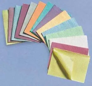 MED 882WEXAQ CS/500 CROSSTEX ECONO-BACK DENTAL BIBS, 2 PLY, 19IN X 13IN - AQUA