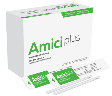Amici Plus Female Intermittent Catheter, 8-16FR, 7 in (Box of 100)