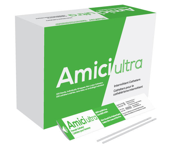 Amici Ultra Female Intermittent Catheter, 8-16FR, 7 in (Box of 100)