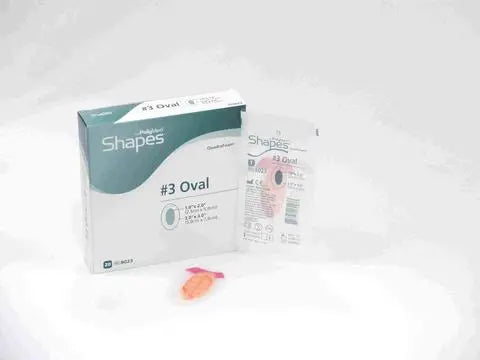 PLM 8023 (CS5) BX/20  POLYMEM QUADRAFOAM DRESSING WITHOUT SILVER, #3, 2" X 3", OVAL.