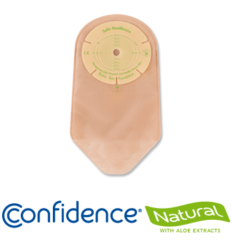SALT NU32 BX/10 CONFIDENCE NATURAL WITH ALOE 1-PIECE UROSTOMY POUCH, PRE-CUT 32MM